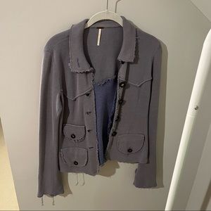 FREE PEOPLE Women’s Button Up Jacket Grey Size XS